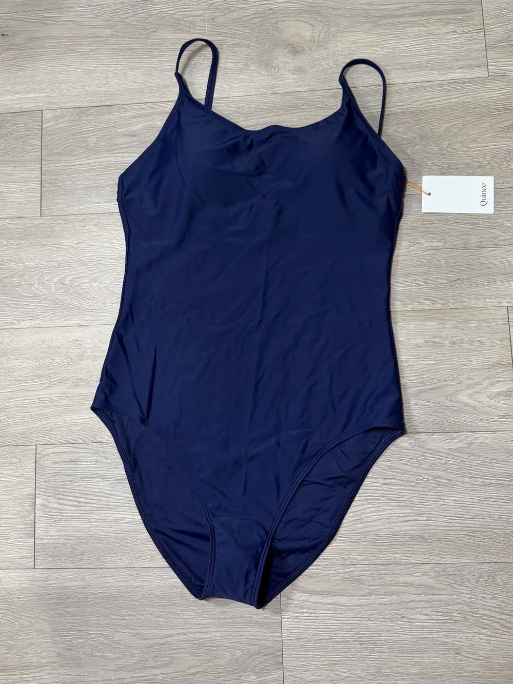 Quince NWT Italian Navy Scoop Cami One-Piece Swimsuit size L
